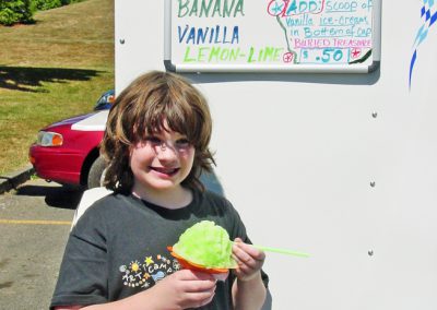 quinn with shave ice